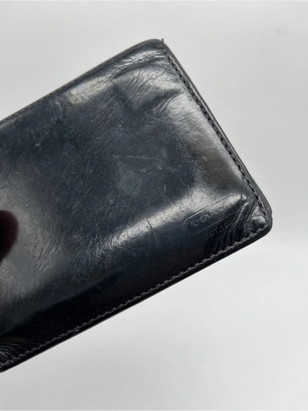 Vintage Coach Fine Black Leather Wallet Bi-fold Preowned
